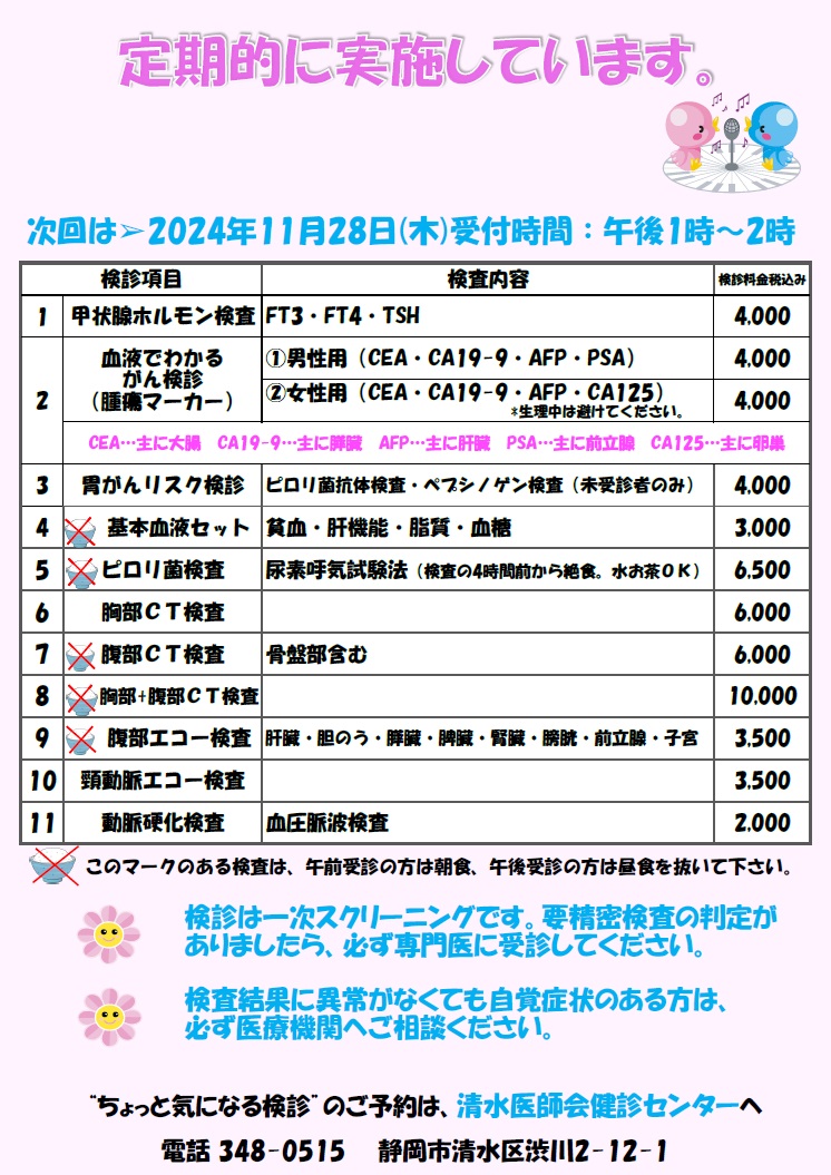 ちょっと気になる検診202411